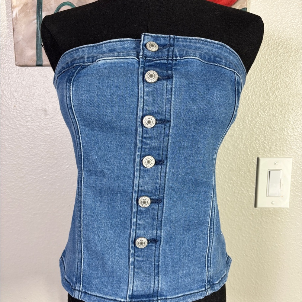 American Eagle Blue Denim Top